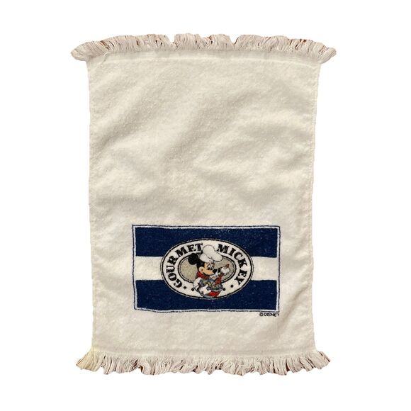 Cannon Vintage Disney Gourmet Mickey Mouse White Hand Golf Kitchen Towel 11x17 - Picture 1 of 8